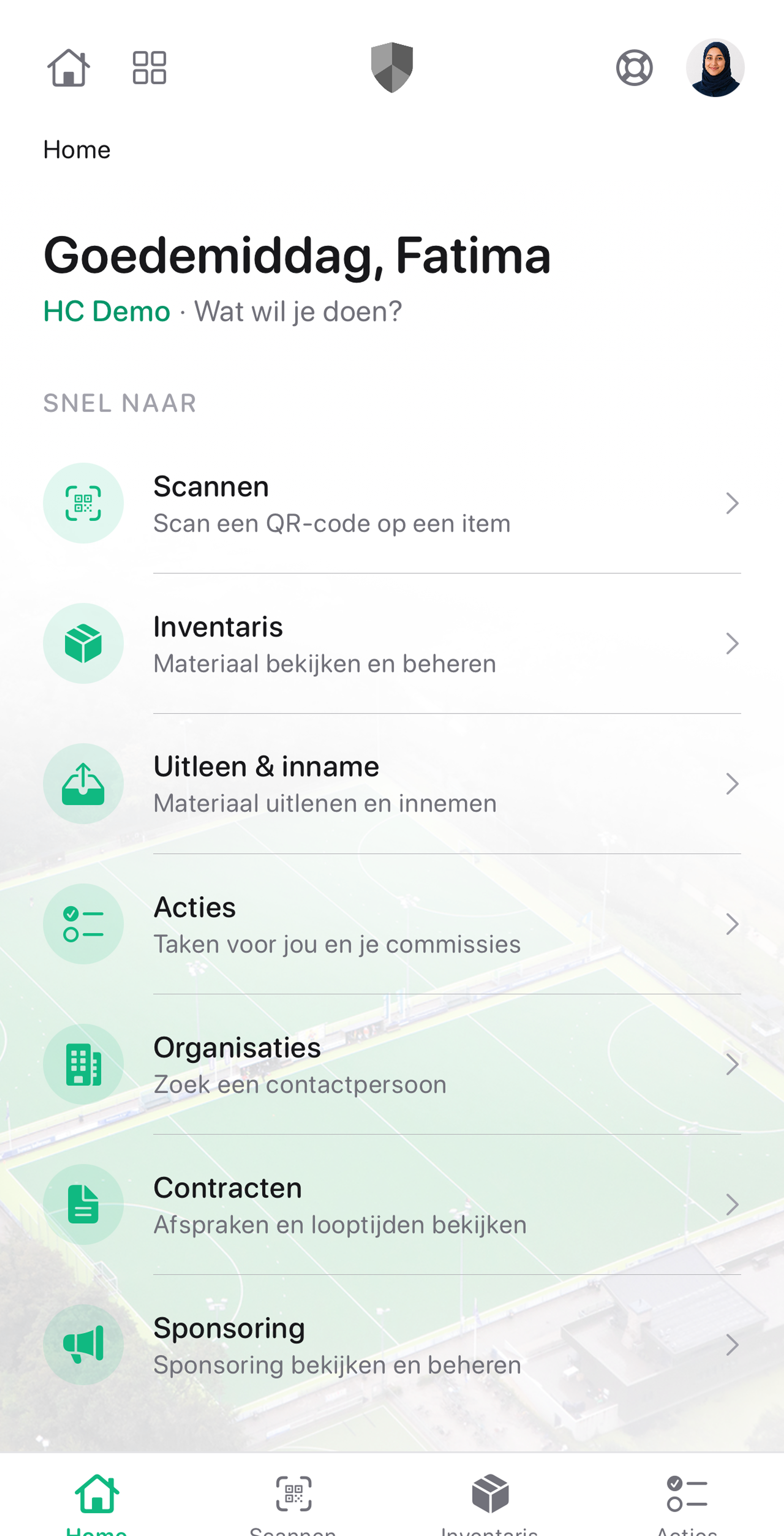 Mobiele weergave van gekoppelde informatie na het scannen van een QR-sticker